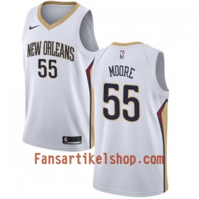NBA New Orleans Pelicans Trikot ETwaun Moore 55 Nike 2017-18 Weiß Swingman - Herren